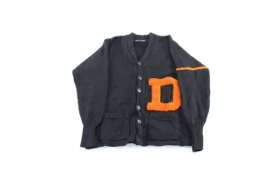 50's Black & Orange Varsity Letterman Cardigan