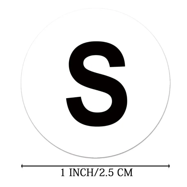 Clothing Size Stickers, Size Labels, Size Stickers, Small Stickers, Clothing Size Round Sticker Labels, T-Shirt XS S M L XL XXL 3XL