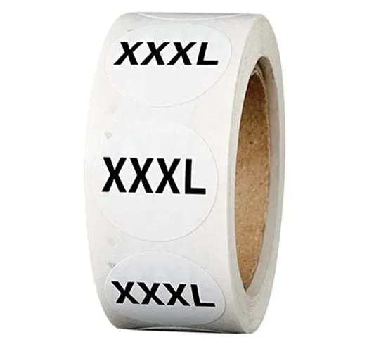 Clothing Size Stickers, Size Labels, Size Stickers, Small Stickers, Clothing Size Round Sticker Labels, T-Shirt XS S M L XL XXL 3XL