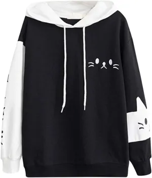 CRB Fashion Womens Kawaii Teens For Teenagers Cartoon Cotton Fleece Hoodie Top Shirt Sweatshirt