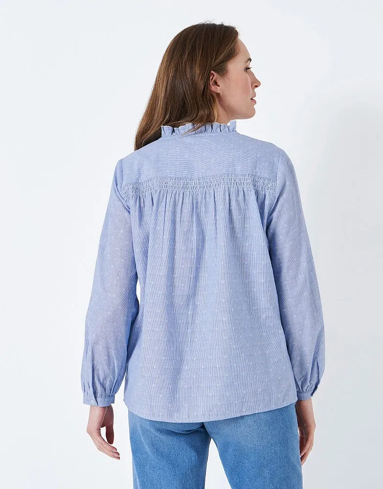 Crew Clothing Ines Blue Stripe Blouse