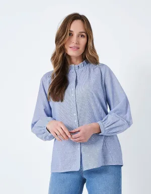 Crew Clothing Ines Blue Stripe Blouse
