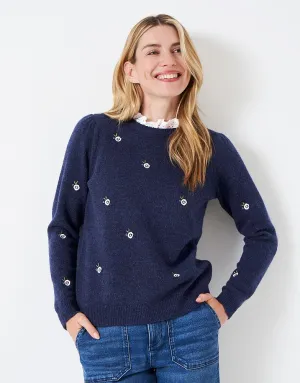 Crew Clothing Lavender Embroidered Jumper