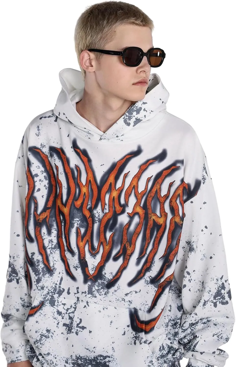 DONCARE Saint Tears Camouflage Vintage Full Patterm Print Hoodie Oversized Casual Daily Match Sweatshirts