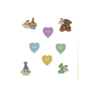 Dress It Up Embellishment Buttons - Baby's First Birthday*