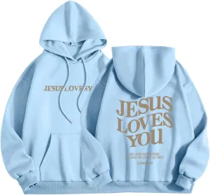Jesus Loves You Hoodie Christian Jesus Saves Faith Sweatshirt Man Woman Pullover Tops Y2K Clothes Streetwear Gift
