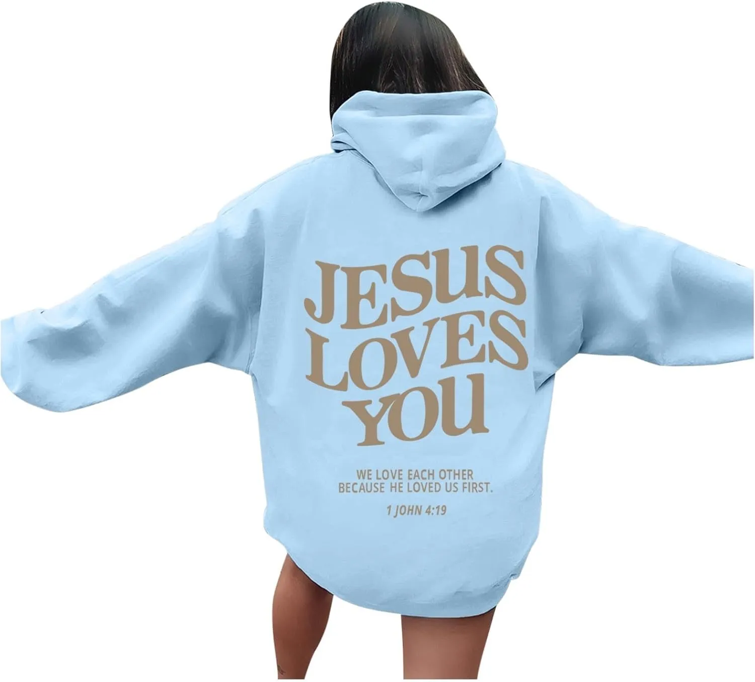 Jesus Loves You Hoodie Christian Jesus Saves Faith Sweatshirt Man Woman Pullover Tops Y2K Clothes Streetwear Gift