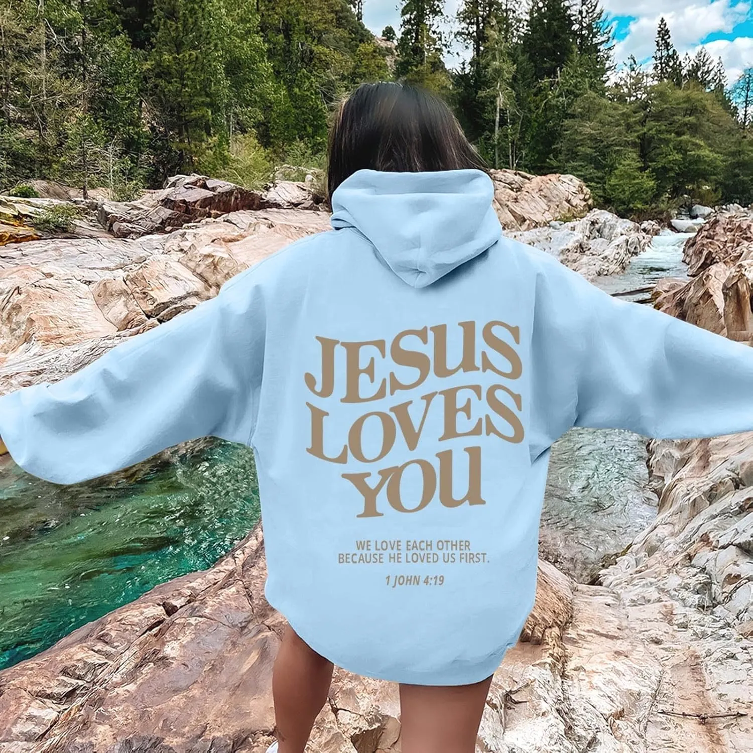 Jesus Loves You Hoodie Christian Jesus Saves Faith Sweatshirt Man Woman Pullover Tops Y2K Clothes Streetwear Gift