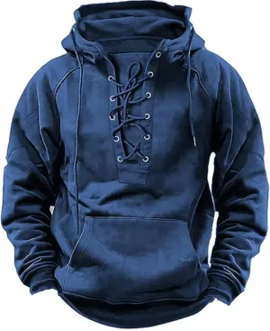LCMTWX Zip Up Hoodie Men Winter Vintage Long Sleeve Hoodie Half Zipper Hooded Sweatshirt Top Workwear Multi Pocket Outdoor