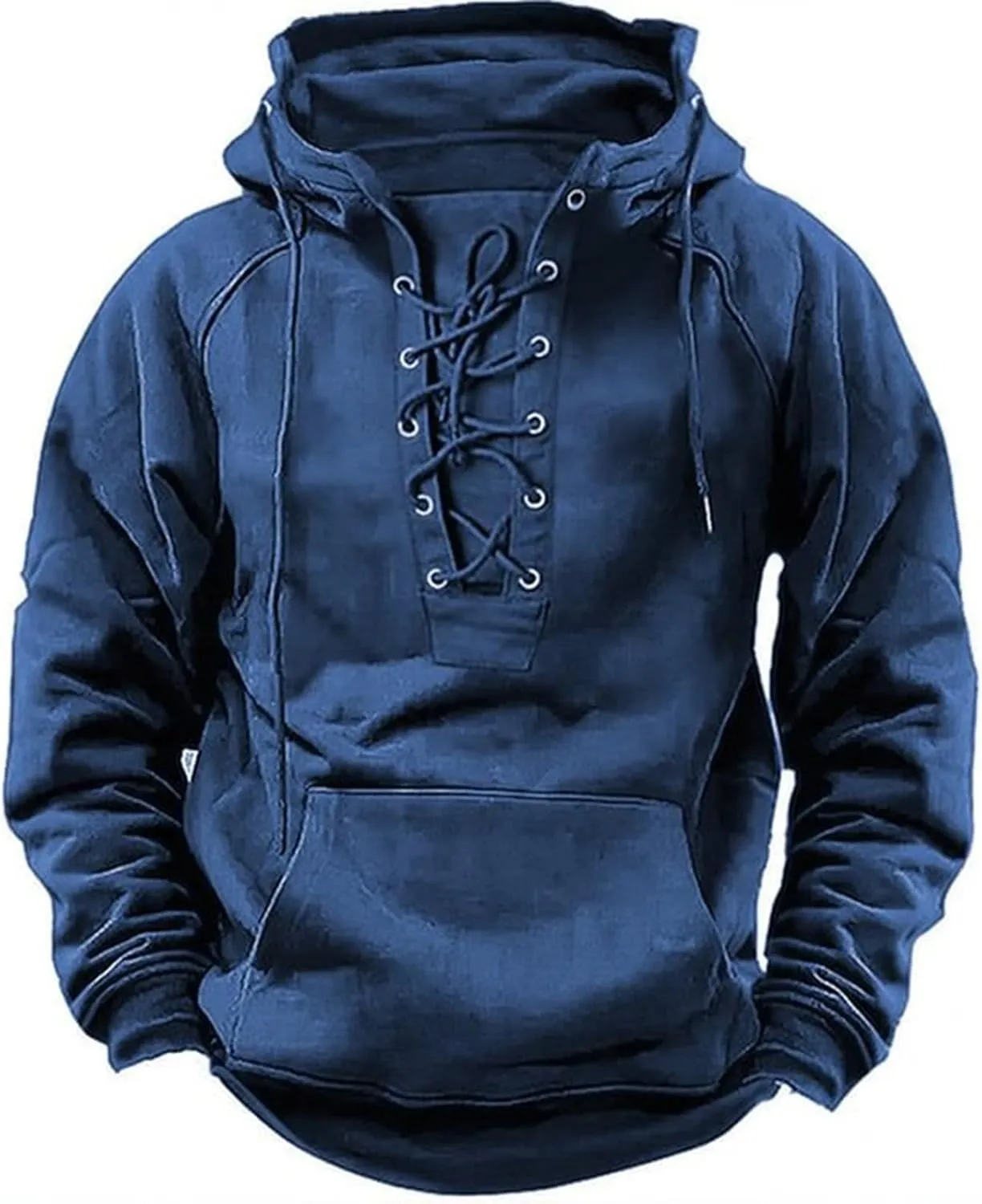 LCMTWX Zip Up Hoodie Men Winter Vintage Long Sleeve Hoodie Half Zipper Hooded Sweatshirt Top Workwear Multi Pocket Outdoor