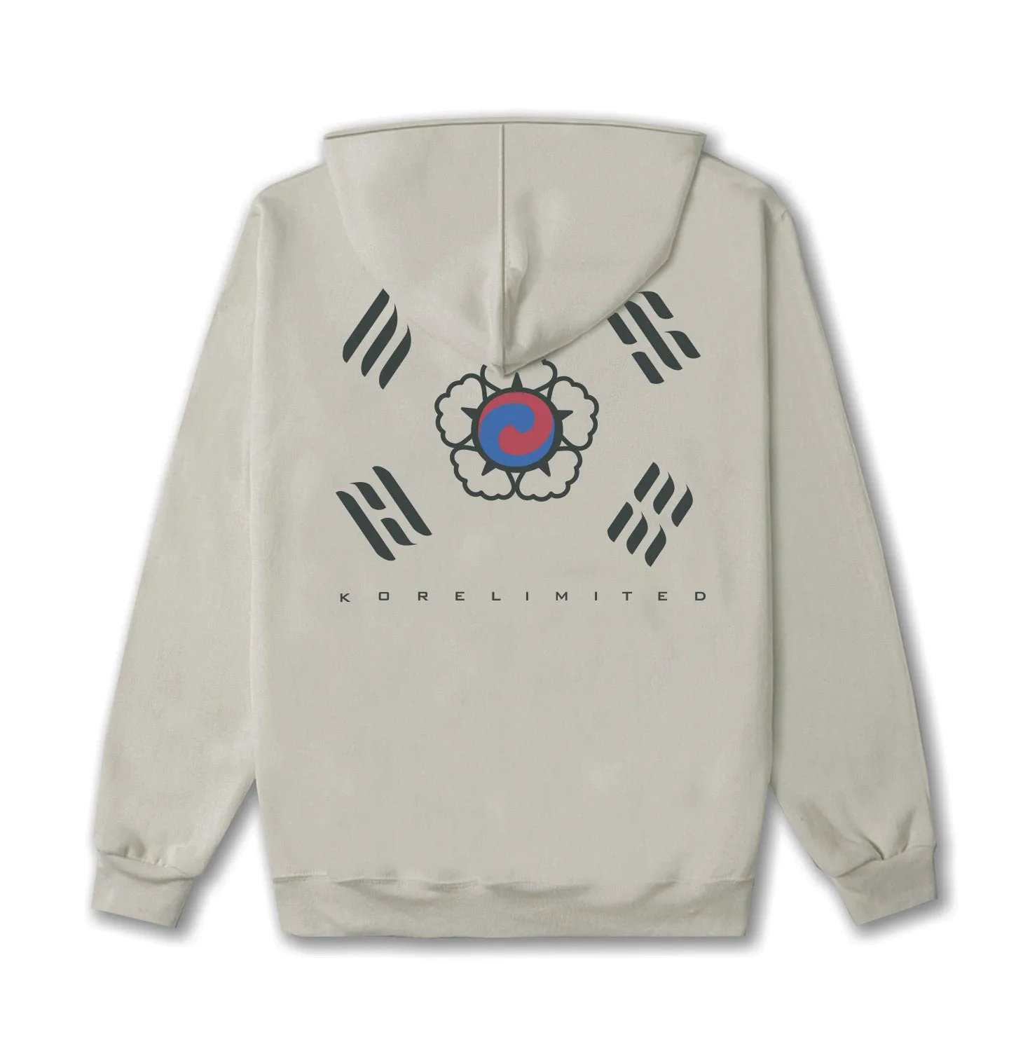 Cement-Colored Mugunghwa Flag Graphic Hoodie