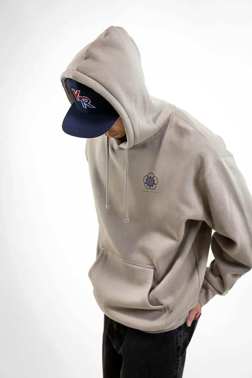 Cement-Colored Mugunghwa Flag Graphic Hoodie