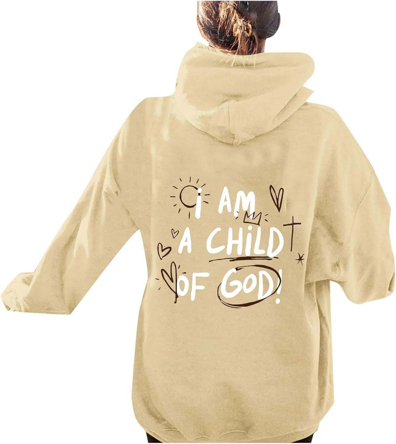 Oversized I am a Child Of God Hoodie Christian Faith Religious God Tops Man Woman Longs Sleeve Pullover Sweatshirt