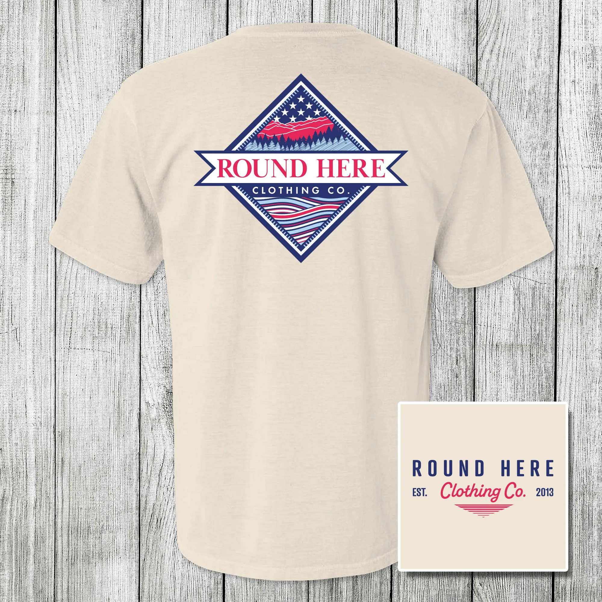 'Round Here Clothing Patriotic Mountains