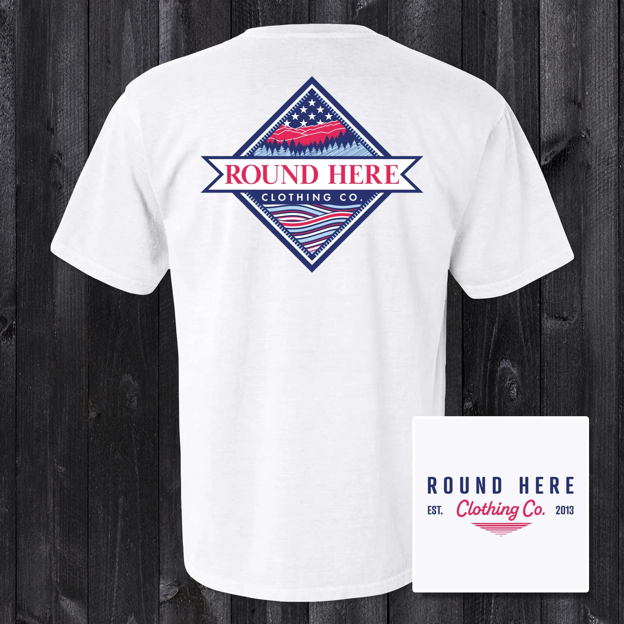 'Round Here Clothing Patriotic Mountains